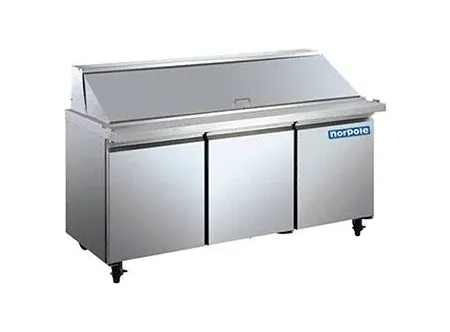 Magic Chef Norpole 70 Inch 15.5 Cu. Ft. Free Standing Commercial Prep Table Refrigerator
