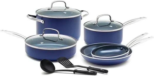 Blue Diamond 10-Piece Ceramic Cookware Set