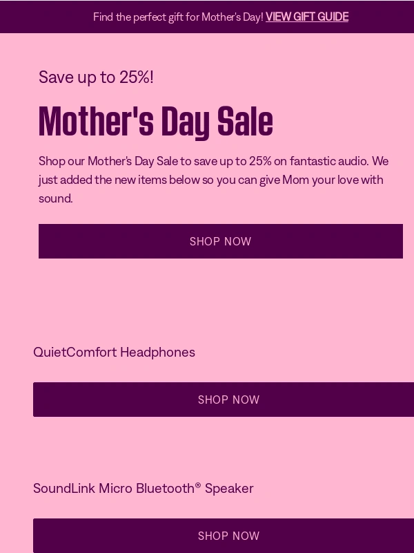 Bose - New items added to our Mother's Day Sale!
