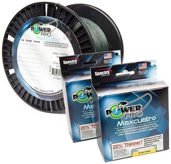 Power Pro Maxcuatro Braided Fishing Line 80lb / 1500yds / Moss Green