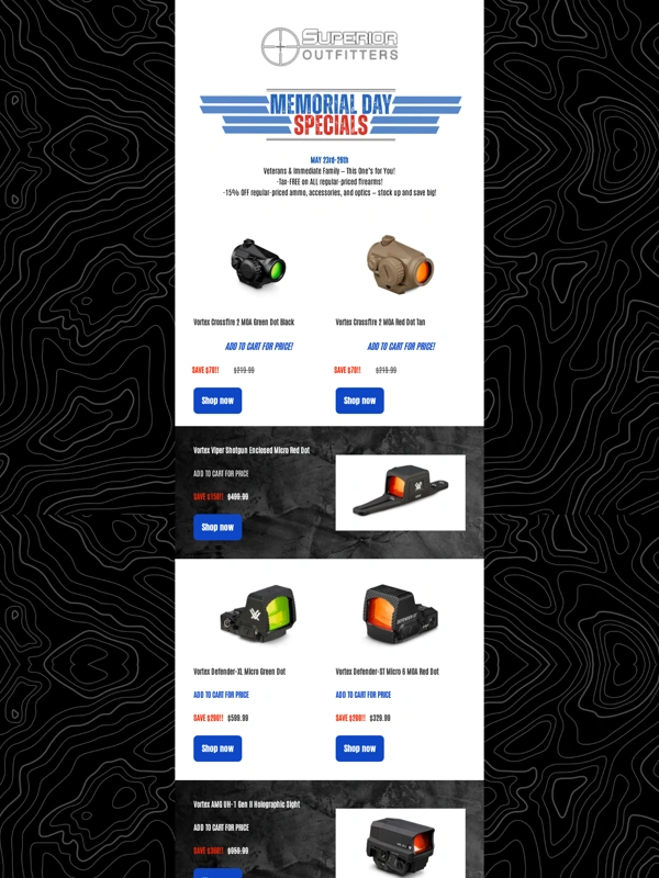 Superior Outfitters - ?Memorial Day Mega Deals | Save Big on Vortex Optics!