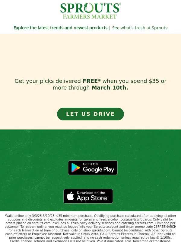 Sprouts - ? Free Delivery? Yes,Please!