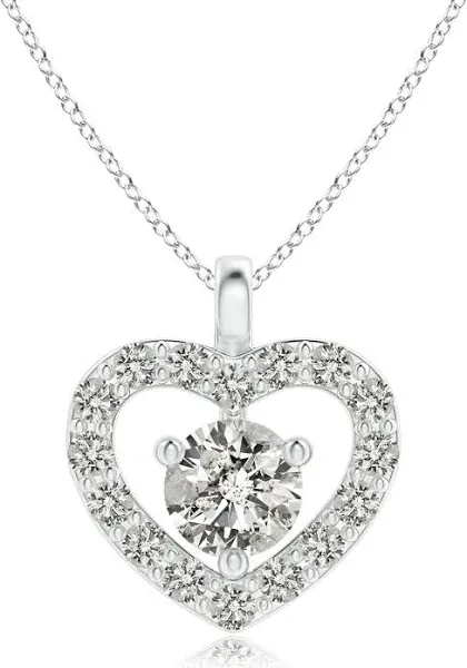 Solitaire Open Heart Pendant