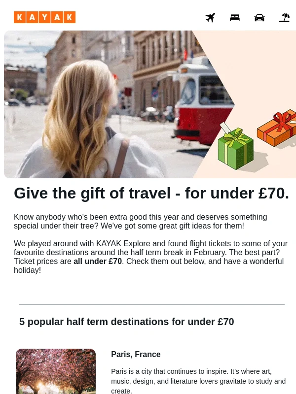 Kayak - Out of gift ideas? We have some suggestions for under £70