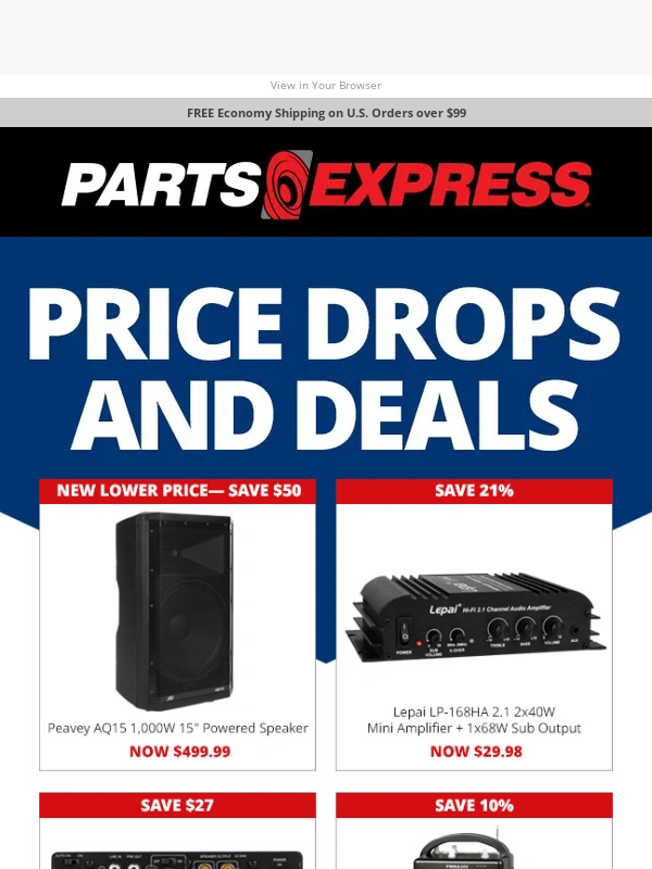 Parts Express - Prices are falling! ?