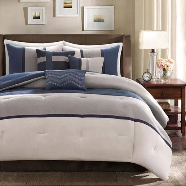 Madison Park Palisades 7 Piece Faux Suede Comforter Set