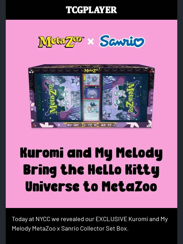 Tcgplayer - Our EXCLUSIVE MetaZoo x Sanrio Collector Set Box is Here