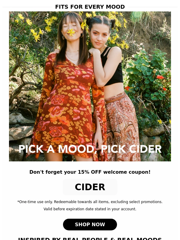 Shopcider - Pick a Mood Today ?