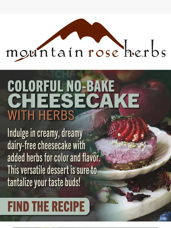Mountain Rose Herbs - Colorful No-Bake Cheesecake with Herbs