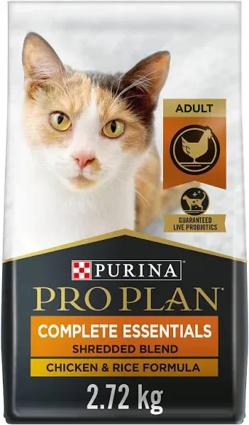 Purina Pro Plan Complete Essentials Shredded Blend Chicken and Rice Formula Adult High Protein Cat Food