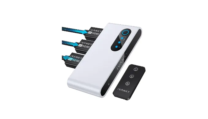IVANKY 8K HDMI Switch 4K120Hz Bi-Directional 8K HDMI 2.1 Switch with Remote 2 in 1 Out, 1 in 2 Out (1 Display at a Time) HDR 3D 8K60Hz for Xbox Series, PS5/PS4/PS3, Roku, Apple TV, PC, Fire Stick