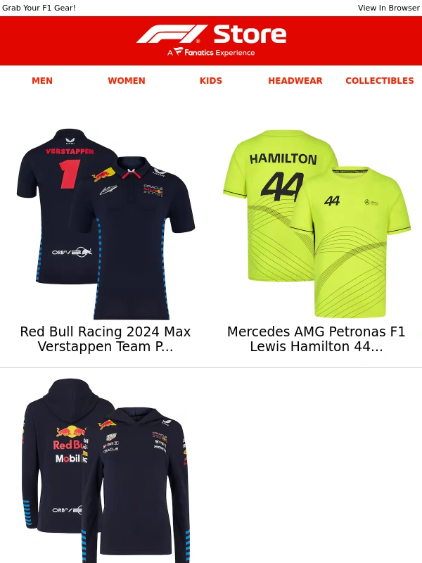 F1 Store - Your EXTRA 20% Off Selected - Ends TONIGHT!