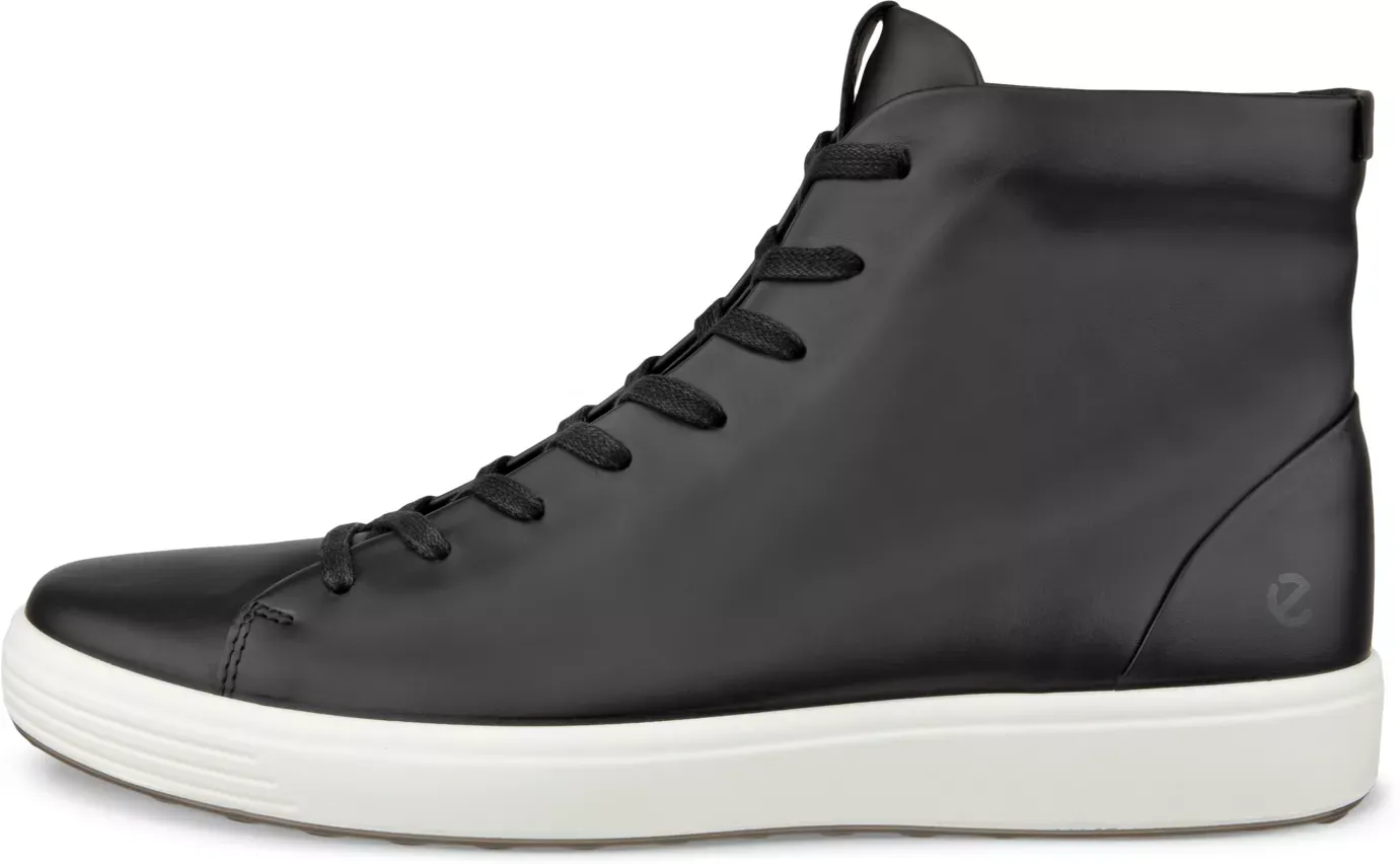 ECCO Soft 7 - Men's Leather Lace-Up Boot - Black