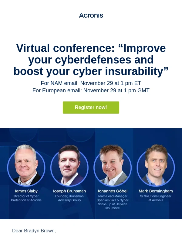 Acronis -  Qualify for cyber insurance with these best practices