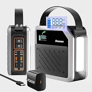 Newsmy Portable Charger Power Bank 270Wh/72000mAh Max Output 268W, 2 x 100W USB-C PD Power Bank Fast Charging LiMnFePO4 Battery Backup for Camping Campus Business CPAP, with 65W PD Charger