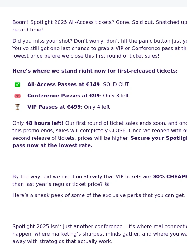 SEMrush - All-Access tickets sold out!