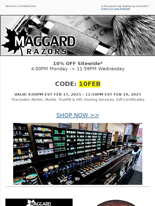 Maggard Razors - 56 Hour Sale @ Maggard Razors - 10% OFF