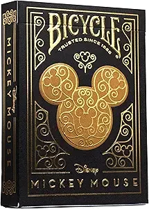 Bicycle Disney Mickey Mouse Inspired Black and Gold Playing Cards $7.98