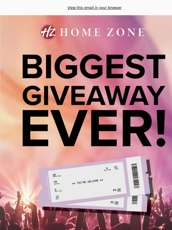 Home Zone Furniture - Big News: Win Tickets to the Eras Concert