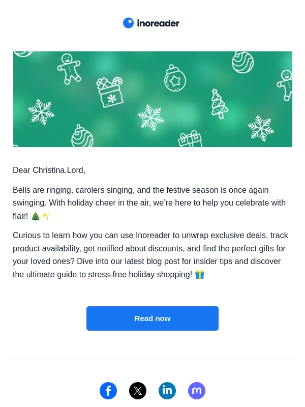 Inoreader - Your stress-free holiday shopping guide from Inoreader! ?