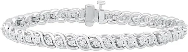 1/4 ct. tw. Diamond S-Link Bracelet in Sterling Silver