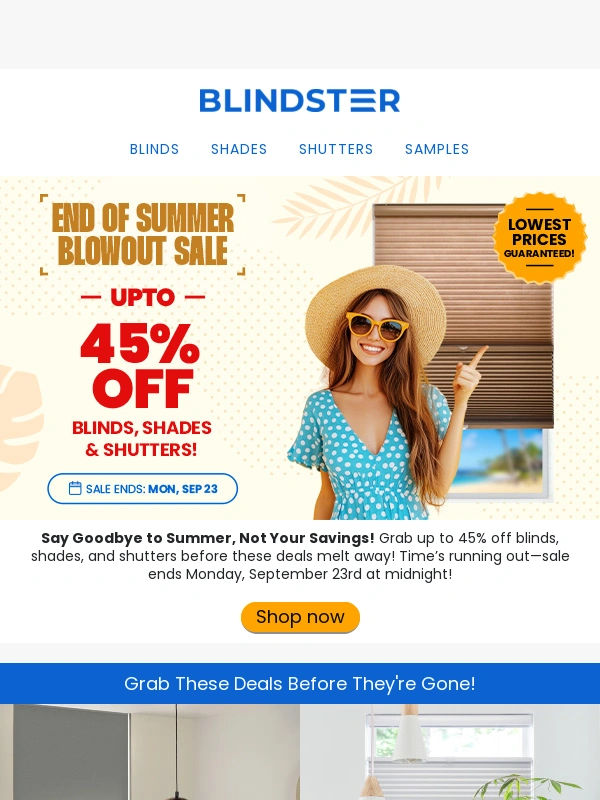 Blindster - ?️Say BYE,BYE,BYE Summer & Hello Savings!