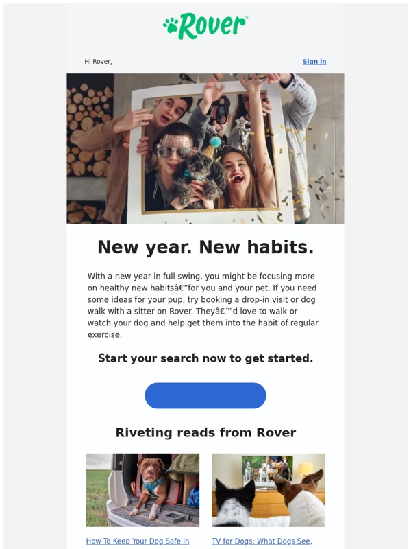Rover - Don’t forget your dog’s New Year’s resolutions
