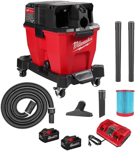 Milwaukee 0920-22HD M18 Fuel 9-Gallon Dual-Battery Wet/Dry Vacuum Kit and AIR