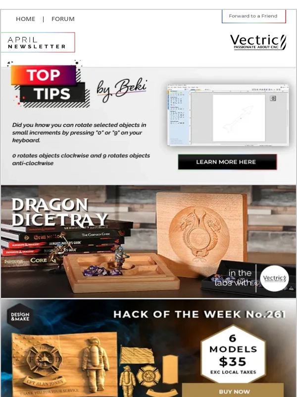 Vectric - Dragon Dice Tray ? | Tailmaker Scalloped Cherry Bowl ? | Firefighters Gift Plaque ?‍? | NEW Dragon Kingdom ?