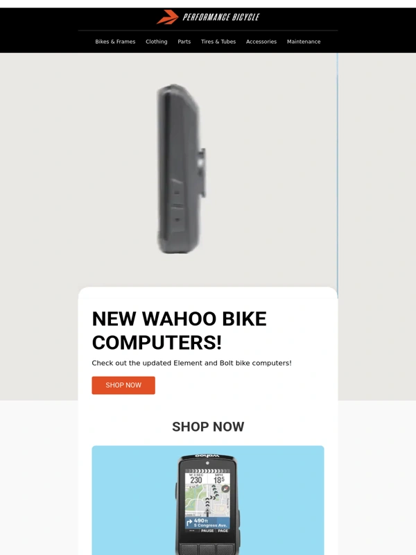 Performance Bike - NEW Wahoo Bike Computers!
