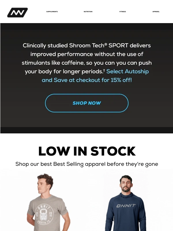 Onnit - Get 15% Off Shroom Tech SPORT!