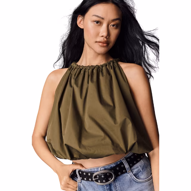 En Saison Marianne Bubble-Hem Blouse