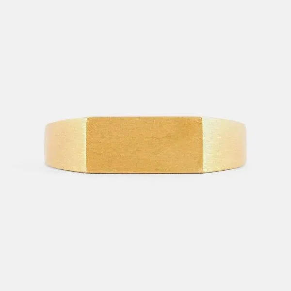 Rectangle Gold Brushed Ring