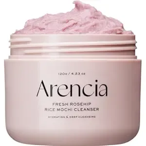 Rosehip Brightening Rice Mochi Face Cleanser & Daily Scrub - Moisturizing, Exfoliating & Deep-Cleansing - All Skin Types with Rice Powder & Rice Water (4.23oz)