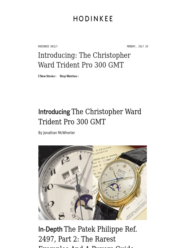 HODINKEE - Hodinkee Daily | 07/29/2024