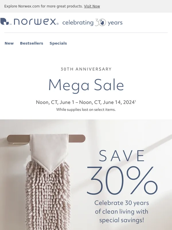 Norwex - 30% OFF Anniversary Mega Sale,special-release items,great gifts for dad and MORE!
