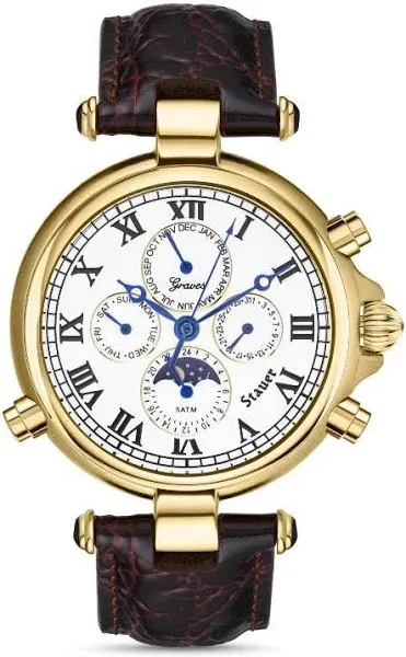 Stauer Men's Graves '33 Automatic Leather Wristwatch