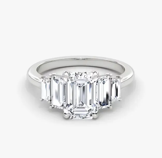 The Five Stone Heirloom Emerald Engagement Ring