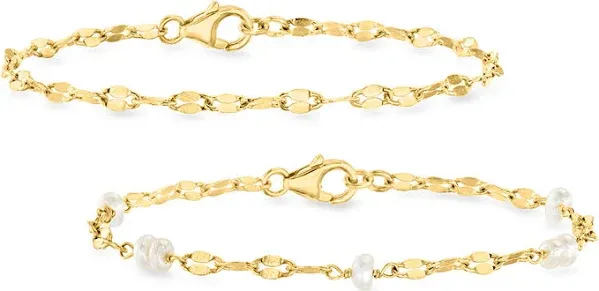 18kt Gold Over Sterling Cultured Pearl Jewelry Set