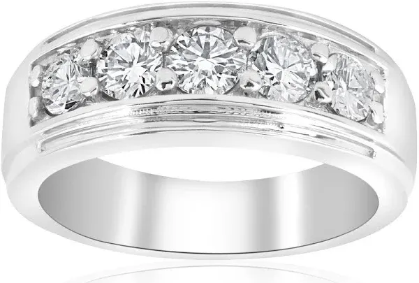 Pompeii3 1 ct Mens Diamond Five Stone Wedding Ring
