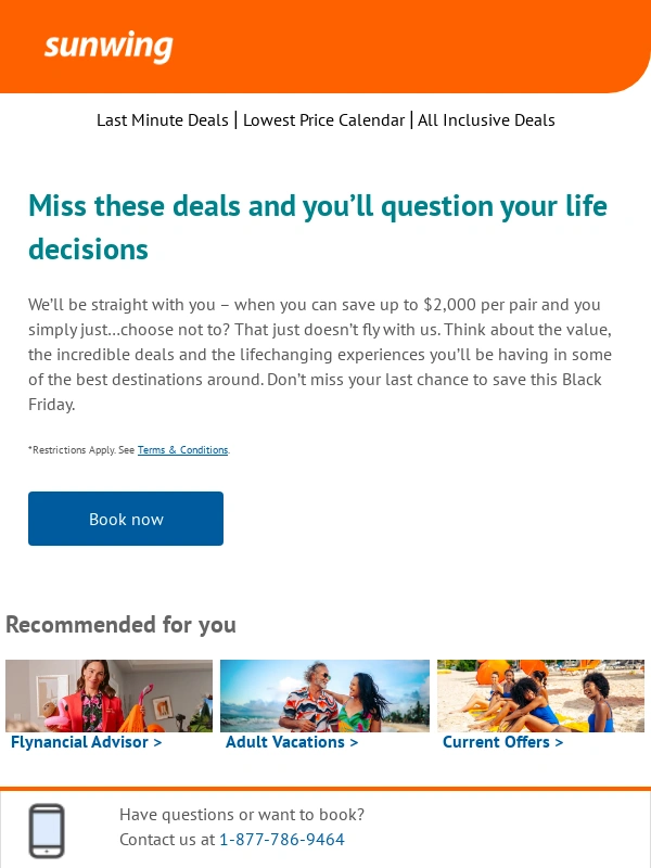 Sunwing - ⏳ We’re about to call it quits on Black Friday ⏳