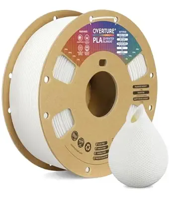 OVERTURE - PLA Filament 1.75mm, 1kg, Dimensional Accuracy +/- 0.02mm, Fit Most FDM Printer, White 1-Pack