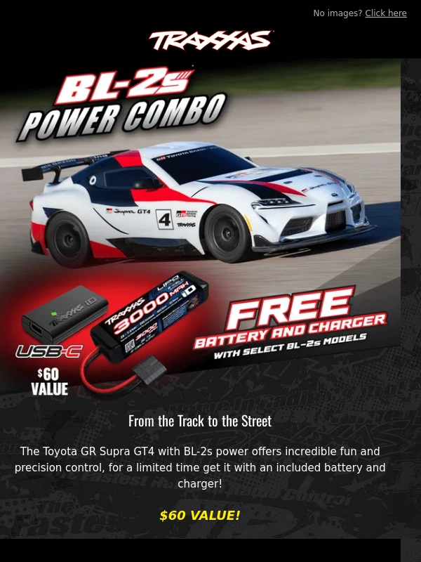 Traxxas - Toyota GR Supra GT4 with Battery & Charger Included!