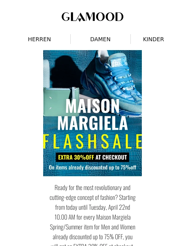 GLAMOOD - MAISON MARGIELA Flash Sale: EXTRA 30% OFF at checkout!