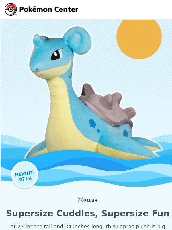 Pokemon Center - New Jumbo Plush Alert: Lapras?