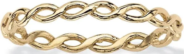 PalmBeach Jewelry 10K Yellow Gold Braided Twist Ring Band