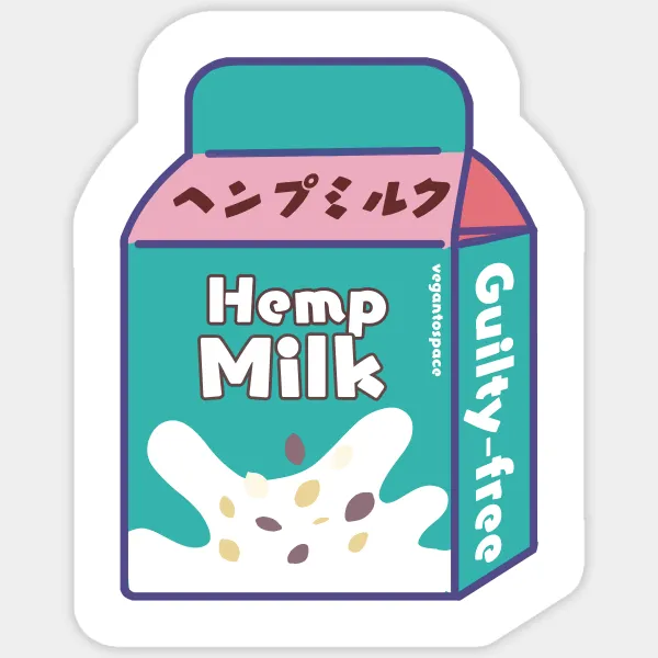Hemp Milk Vegan Milk Sticker