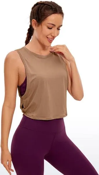 Crz Yoga Pima Cotton Cropped Workout Tank Tops for Women
