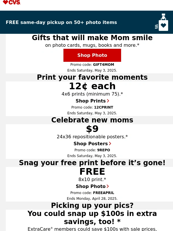 CVS - Special Savings on Personalized Photo Gifts