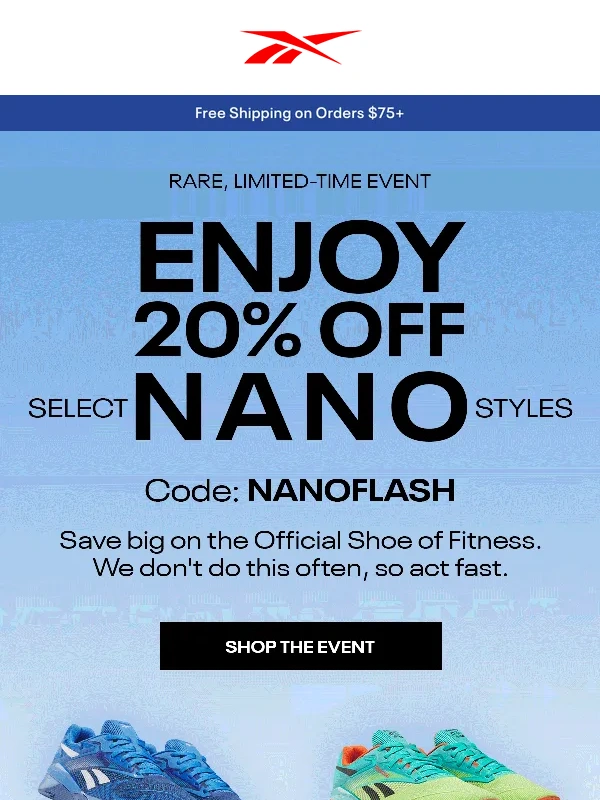 Reebok - RE: EXTRA 20% OFF NANO